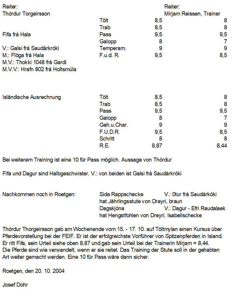 Text - Ureil des isländischen Fachmanns Thórdur Torgeirsson